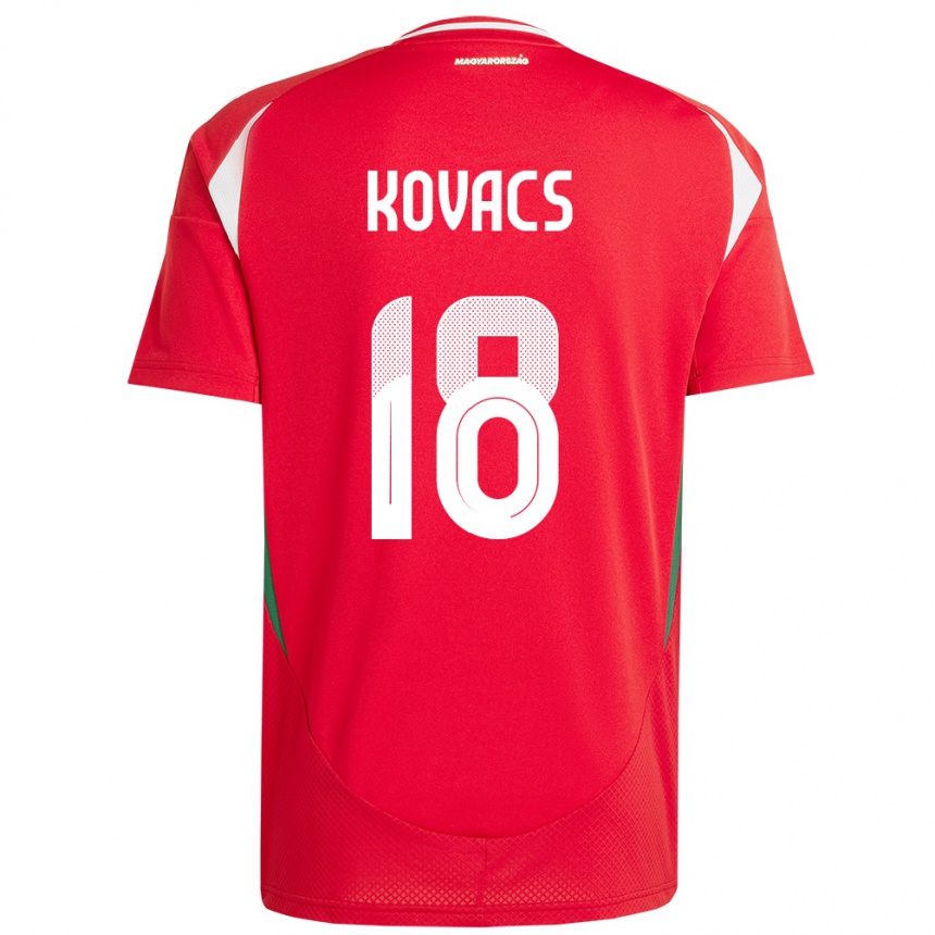 Men Football Hungary Laura Kovács #18 Red Home Jersey 24-26 T-Shirt