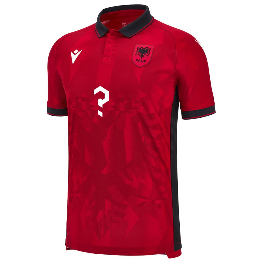 Men Football Albania Your Name #0 Red Home Jersey 24-26 T-Shirt