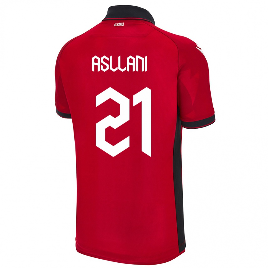 Men Football Albania Kristjan Asllani #21 Red Home Jersey 24-26 T-Shirt