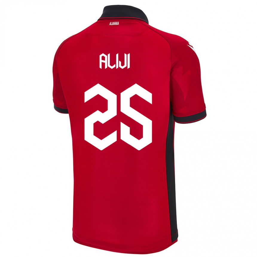 Men Football Albania Naser Aliji #25 Red Home Jersey 24-26 T-Shirt