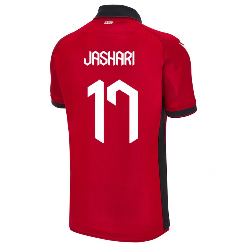 Men Football Albania Elion Jashari #17 Red Home Jersey 24-26 T-Shirt