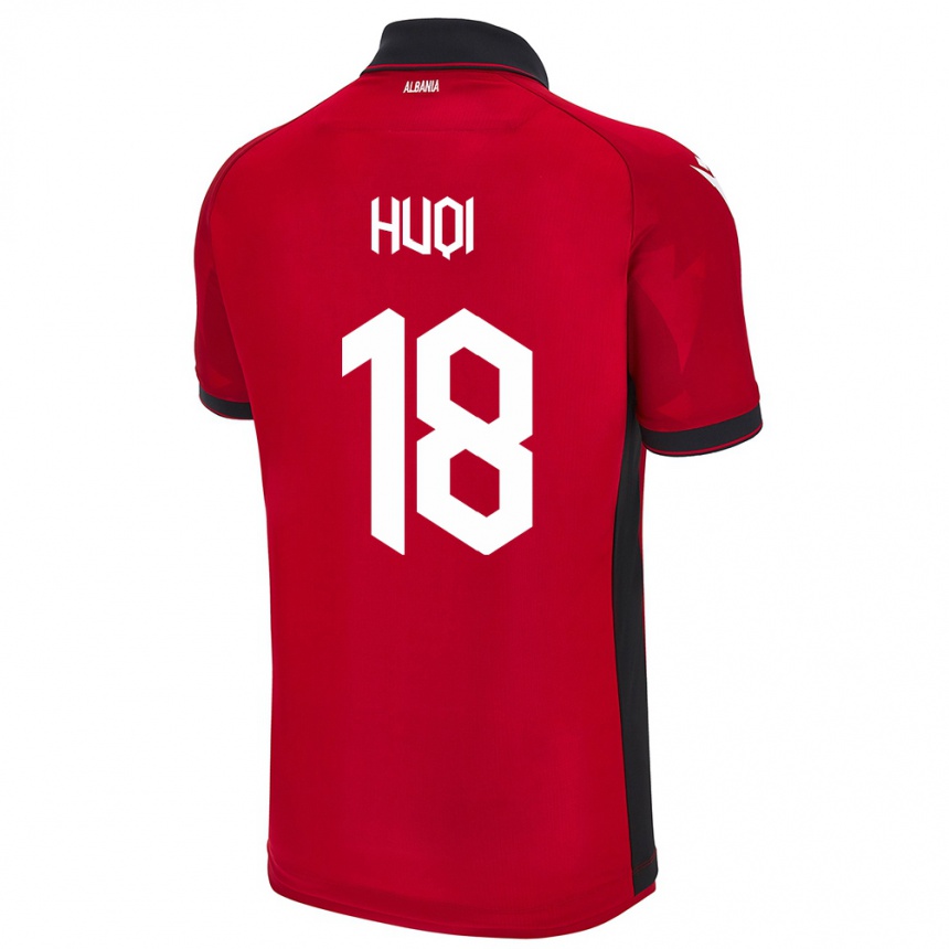 Men Football Albania Mattia Huqi #18 Red Home Jersey 24-26 T-Shirt