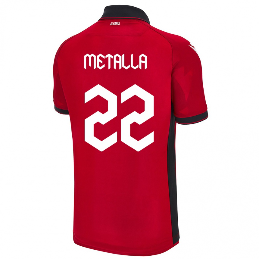 Men Football Albania Mikaela Metalla #22 Red Home Jersey 24-26 T-Shirt