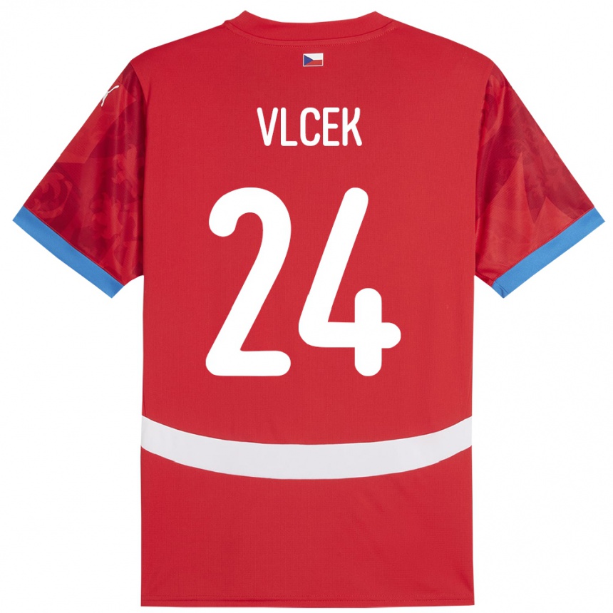 Men Football Czech Republic Tomas Vlcek #24 Red Home Jersey 24-26 T-Shirt