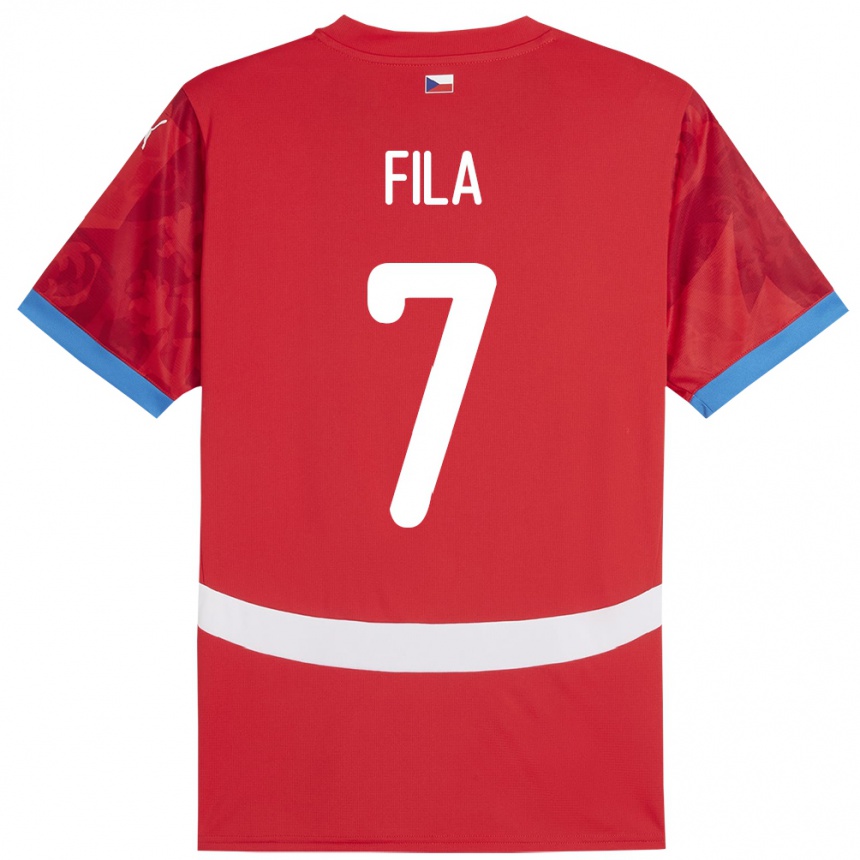 Men Football Czech Republic Daniel Fila #7 Red Home Jersey 24-26 T-Shirt