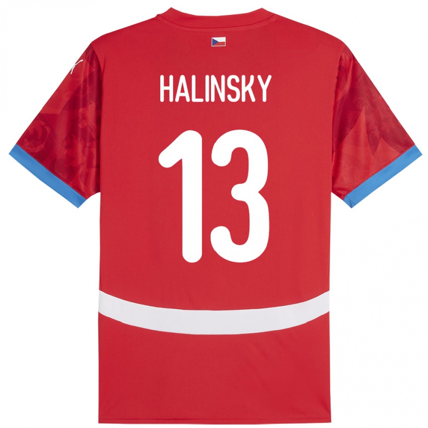 Men Football Czech Republic Denis Halinsky #13 Red Home Jersey 24-26 T-Shirt