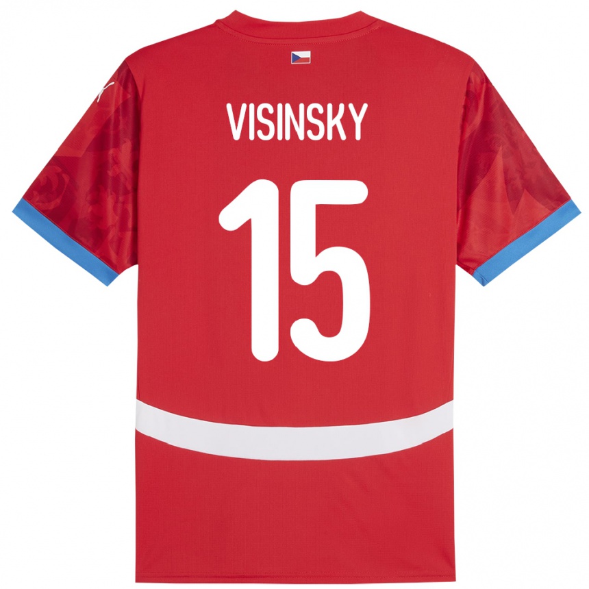 Men Football Czech Republic Denis Visinsky #15 Red Home Jersey 24-26 T-Shirt