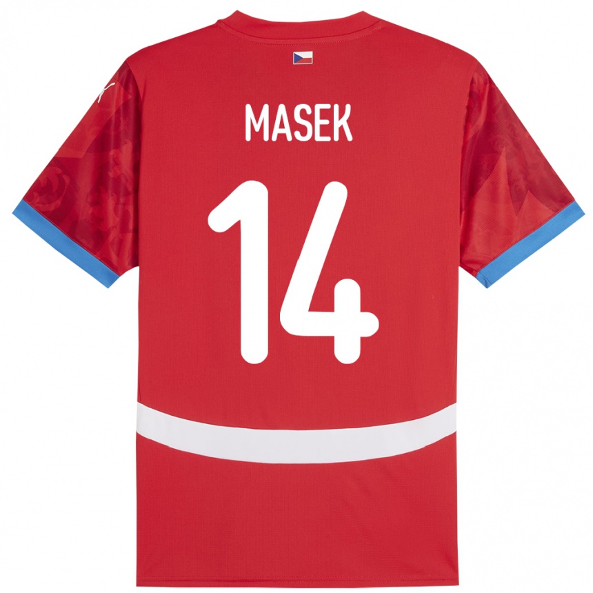 Men Football Czech Republic Lukas Masek #14 Red Home Jersey 24-26 T-Shirt