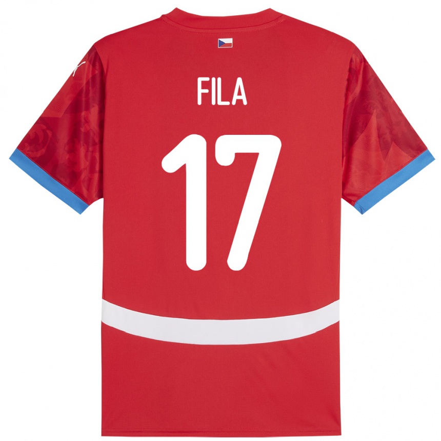 Men Football Czech Republic Lukas Fila #17 Red Home Jersey 24-26 T-Shirt