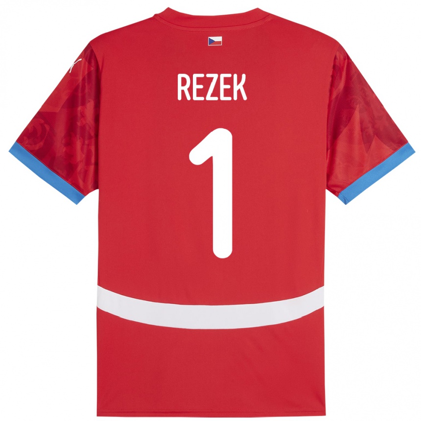 Men Football Czech Republic Adam Rezek #1 Red Home Jersey 24-26 T-Shirt