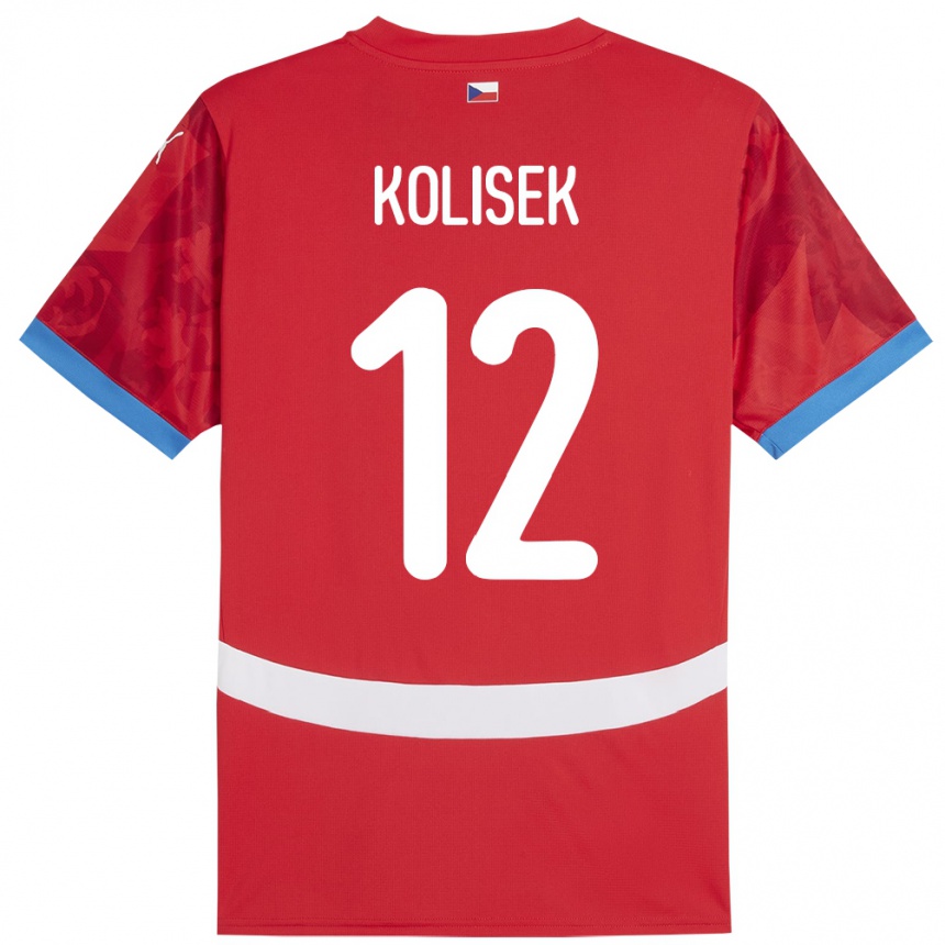 Men Football Czech Republic Jakub Kolisek #12 Red Home Jersey 24-26 T-Shirt