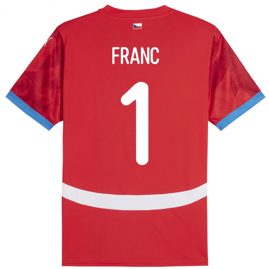 Men Football Czech Republic Lukas Franc #1 Red Home Jersey 24-26 T-Shirt