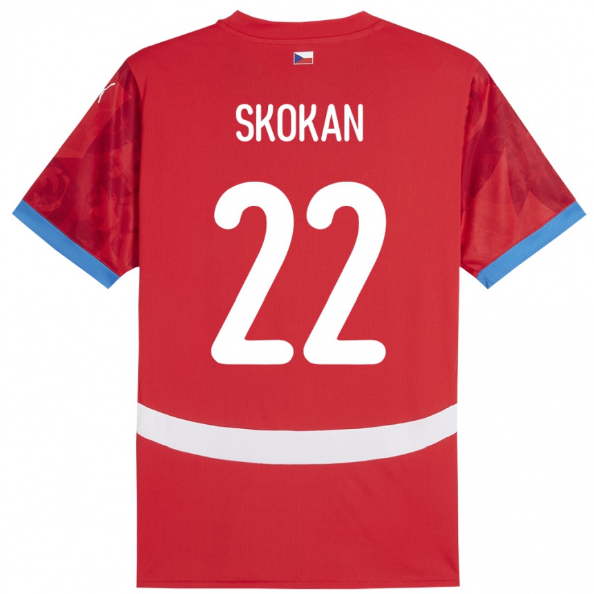 Men Football Czech Republic Vitek Skokan #22 Red Home Jersey 24-26 T-Shirt