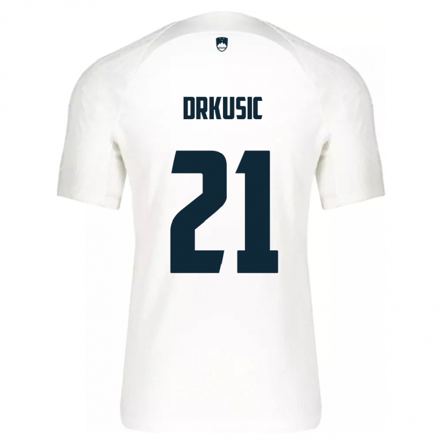 Men Football Slovenia Vanja Drkusic #21 White Home Jersey 24-26 T-Shirt