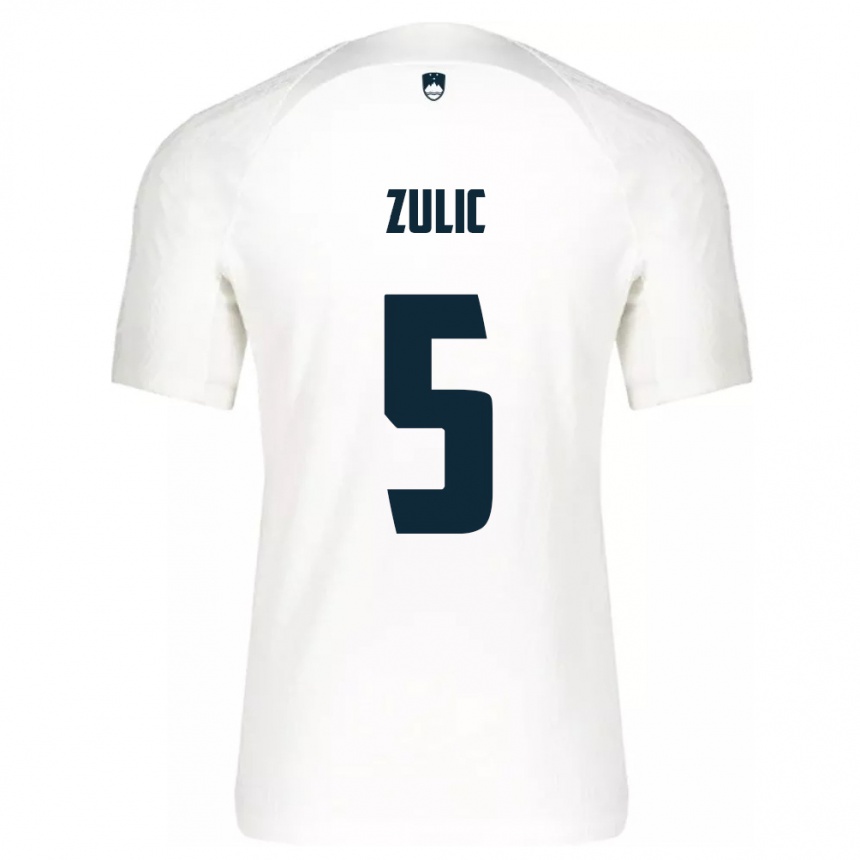 Men Football Slovenia Anel Zulic #5 White Home Jersey 24-26 T-Shirt