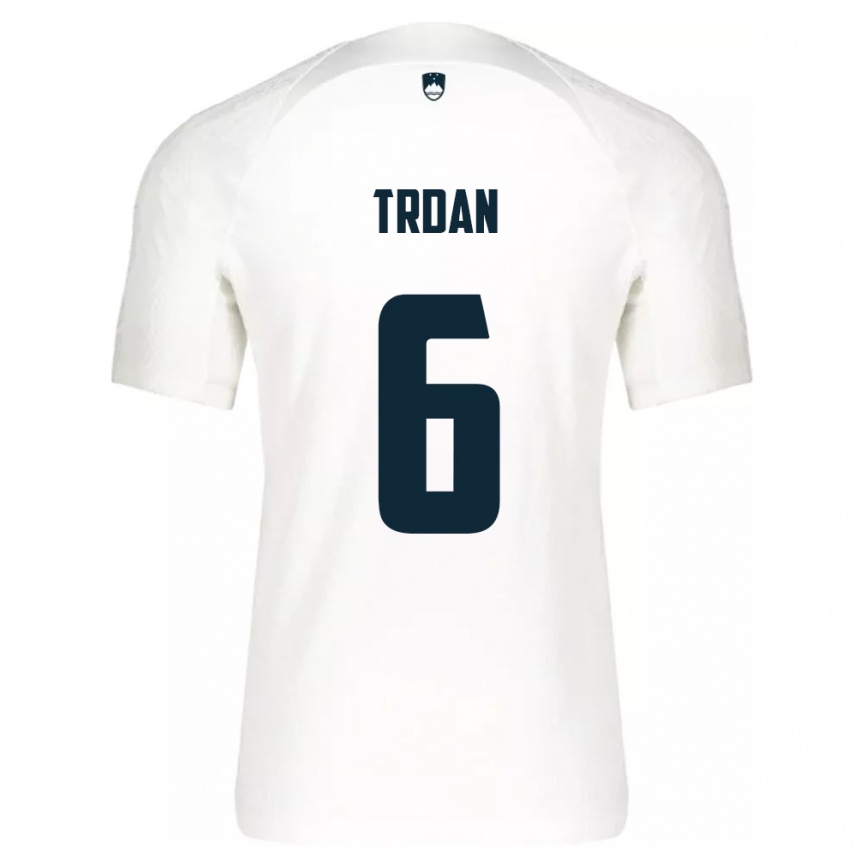 Men Football Slovenia Miha Trdan #6 White Home Jersey 24-26 T-Shirt