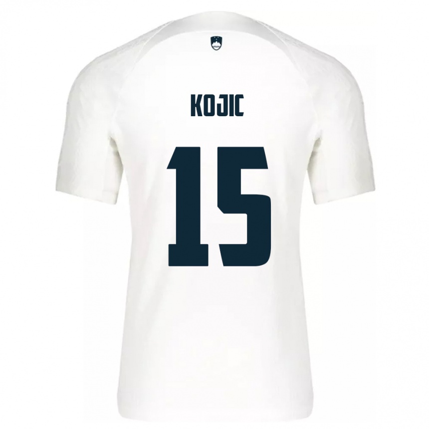 Men Football Slovenia Dino Kojic #15 White Home Jersey 24-26 T-Shirt