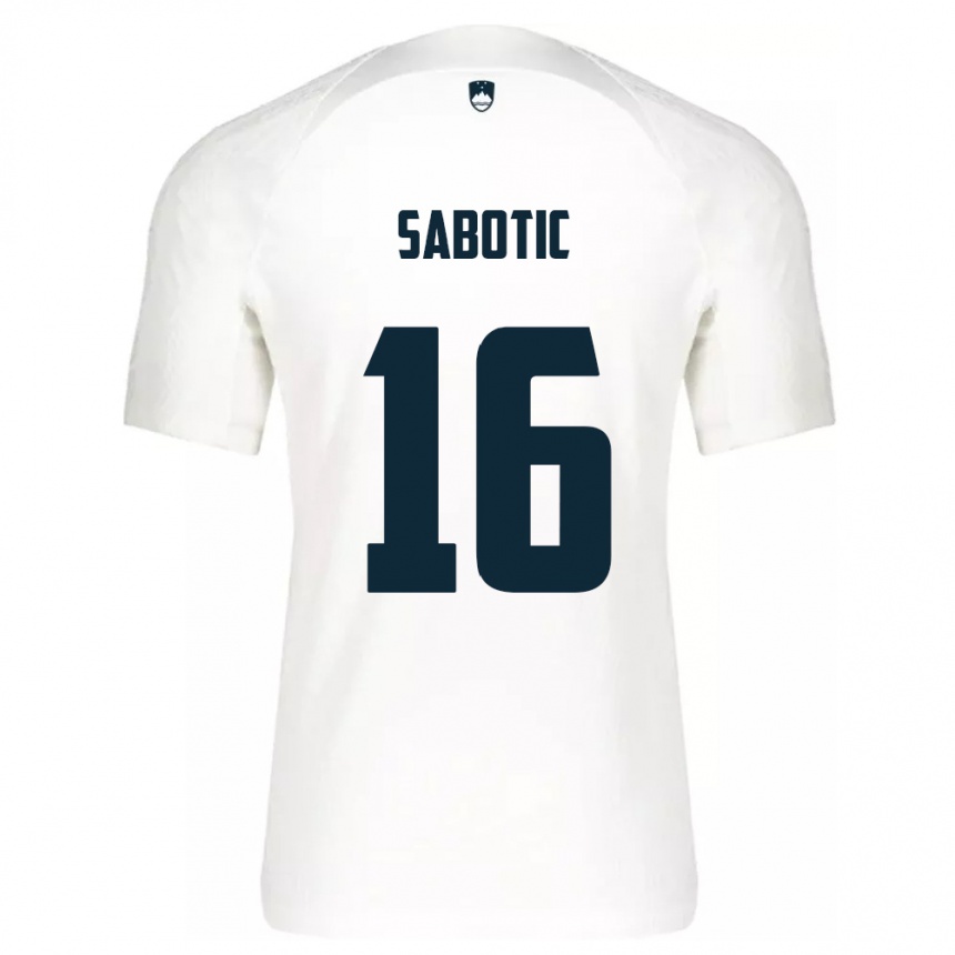 Men Football Slovenia Tais Sabotic #16 White Home Jersey 24-26 T-Shirt