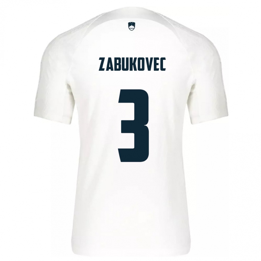 Men Football Slovenia Anze Zabukovec #3 White Home Jersey 24-26 T-Shirt