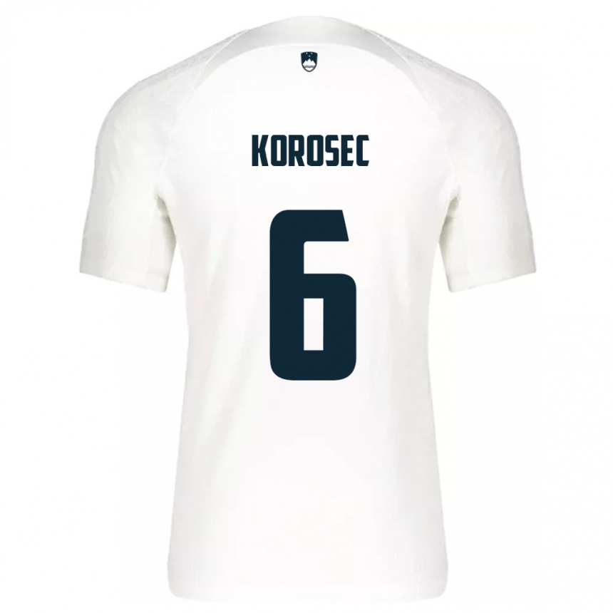 Men Football Slovenia Kaja Korošec #6 White Home Jersey 24-26 T-Shirt