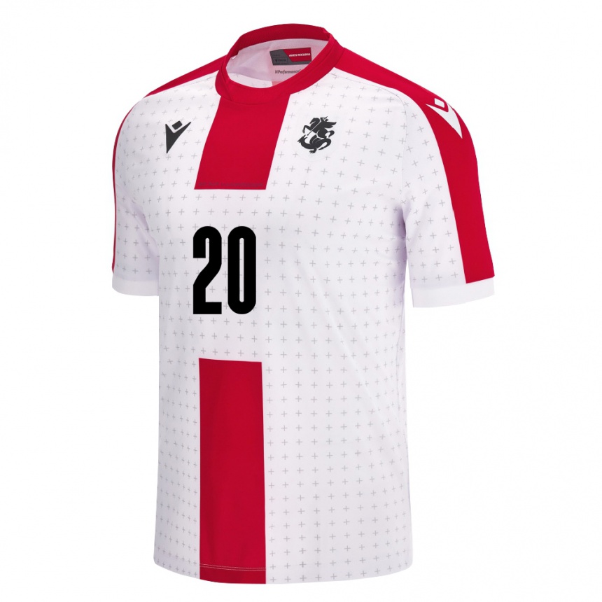 Men Football Georgia Elene Enjibadze #20 White Home Jersey 24-26 T-Shirt