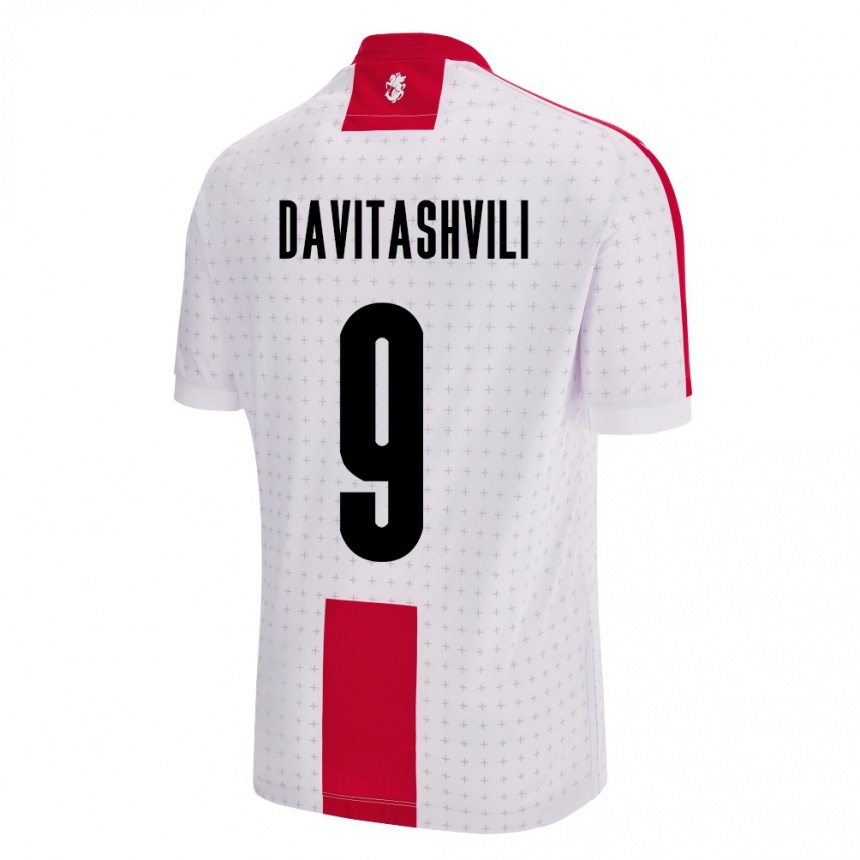 Men Football Georgia Zuriko Davitashvili #9 White Home Jersey 24-26 T-Shirt