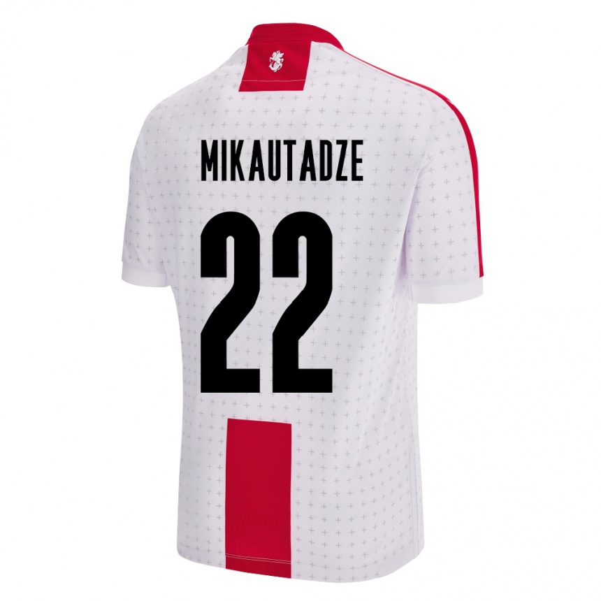 Men Football Georgia Georges Mikautadze #22 White Home Jersey 24-26 T-Shirt