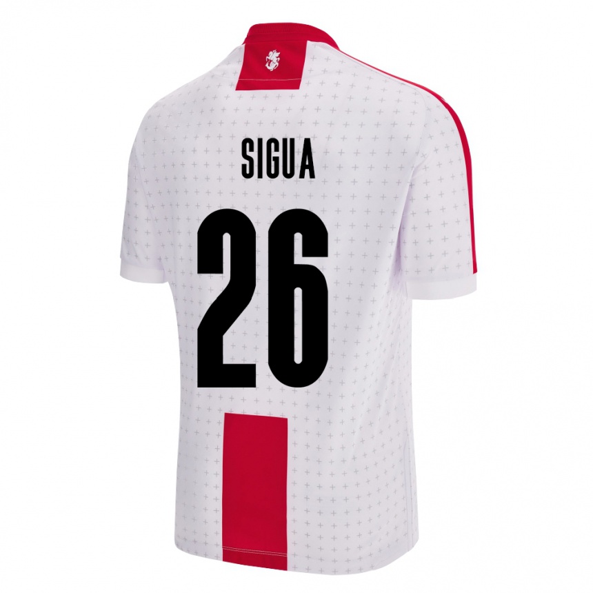 Men Football Georgia Gabriel Sigua #26 White Home Jersey 24-26 T-Shirt