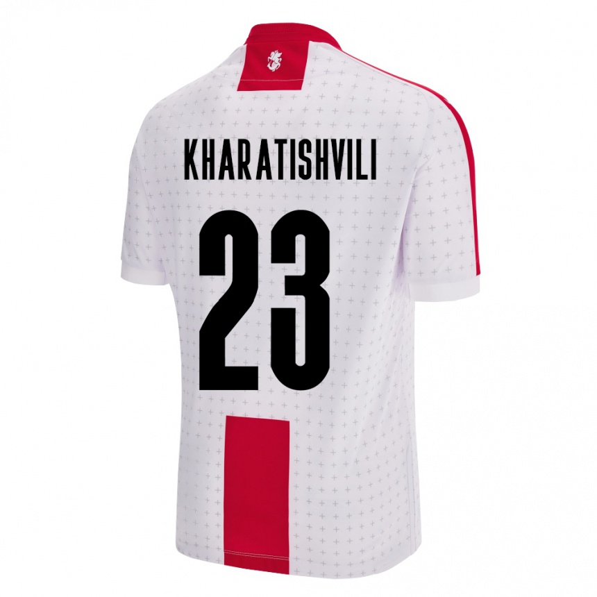 Men Football Georgia Luka Kharatishvili #23 White Home Jersey 24-26 T-Shirt