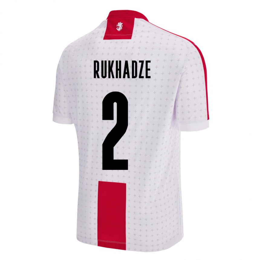 Men Football Georgia Zurab Rukhadze #2 White Home Jersey 24-26 T-Shirt