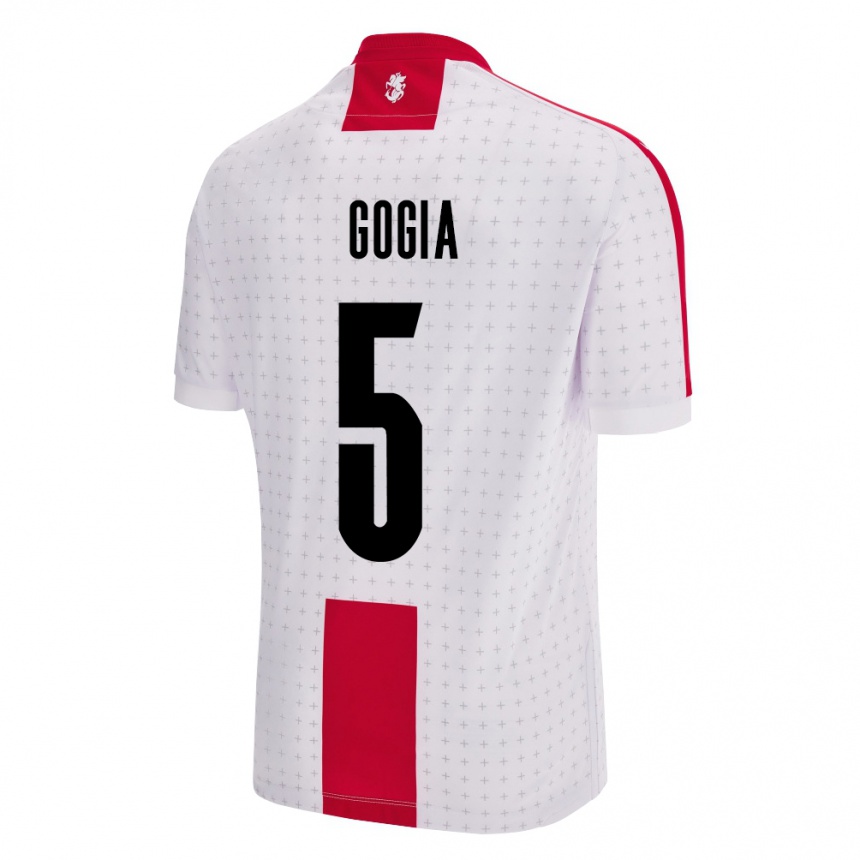 Men Football Georgia Gigi Gogia #5 White Home Jersey 24-26 T-Shirt