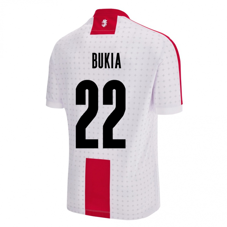 Men Football Georgia Davit Bukia #22 White Home Jersey 24-26 T-Shirt