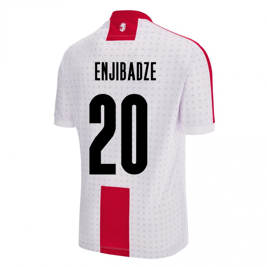 Men Football Georgia Elene Enjibadze #20 White Home Jersey 24-26 T-Shirt