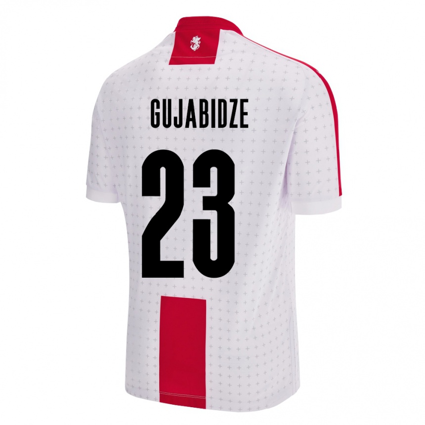 Men Football Georgia Nino Gujabidze #23 White Home Jersey 24-26 T-Shirt