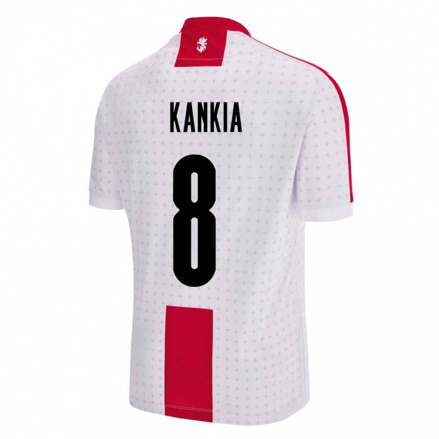 Men Football Georgia Lizzie Kankia #8 White Home Jersey 24-26 T-Shirt