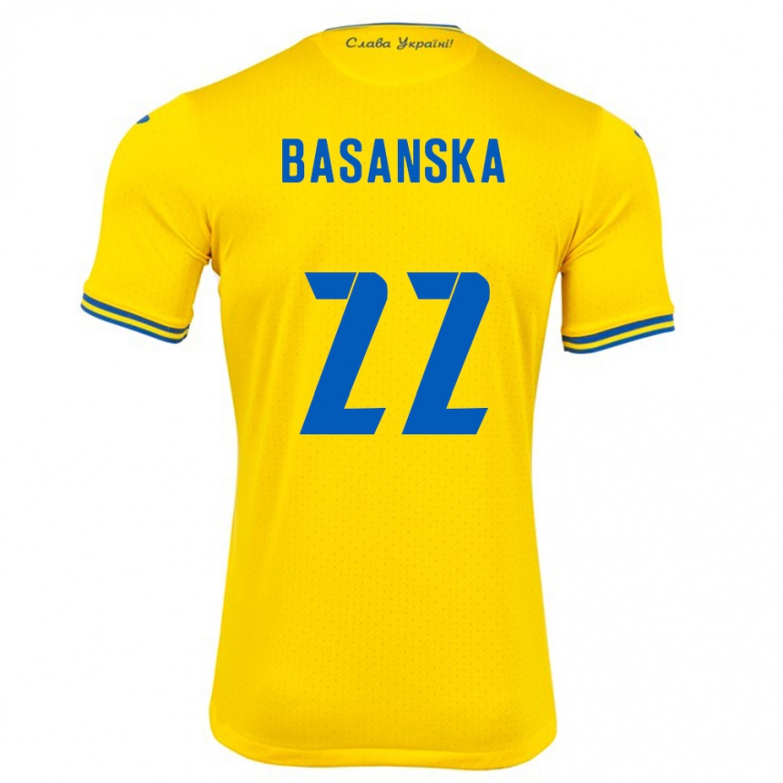 Men Football Ukraine Olga Basanska #22 Yellow Home Jersey 24-26 T-Shirt