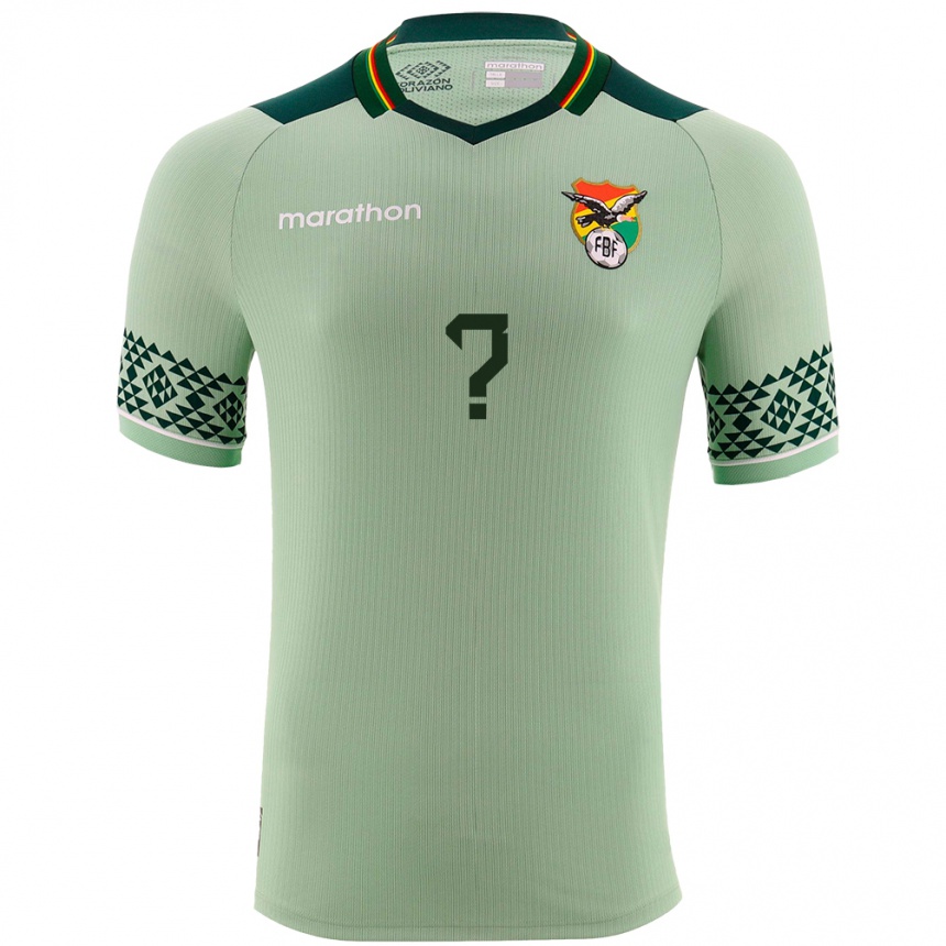 Men Football Bolivia Your Name #0 Light Green Home Jersey 24-26 T-Shirt