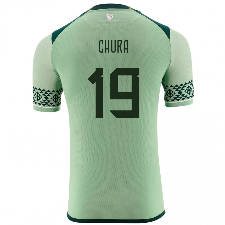 Men Football Bolivia Jeyson Chura #19 Light Green Home Jersey 24-26 T-Shirt