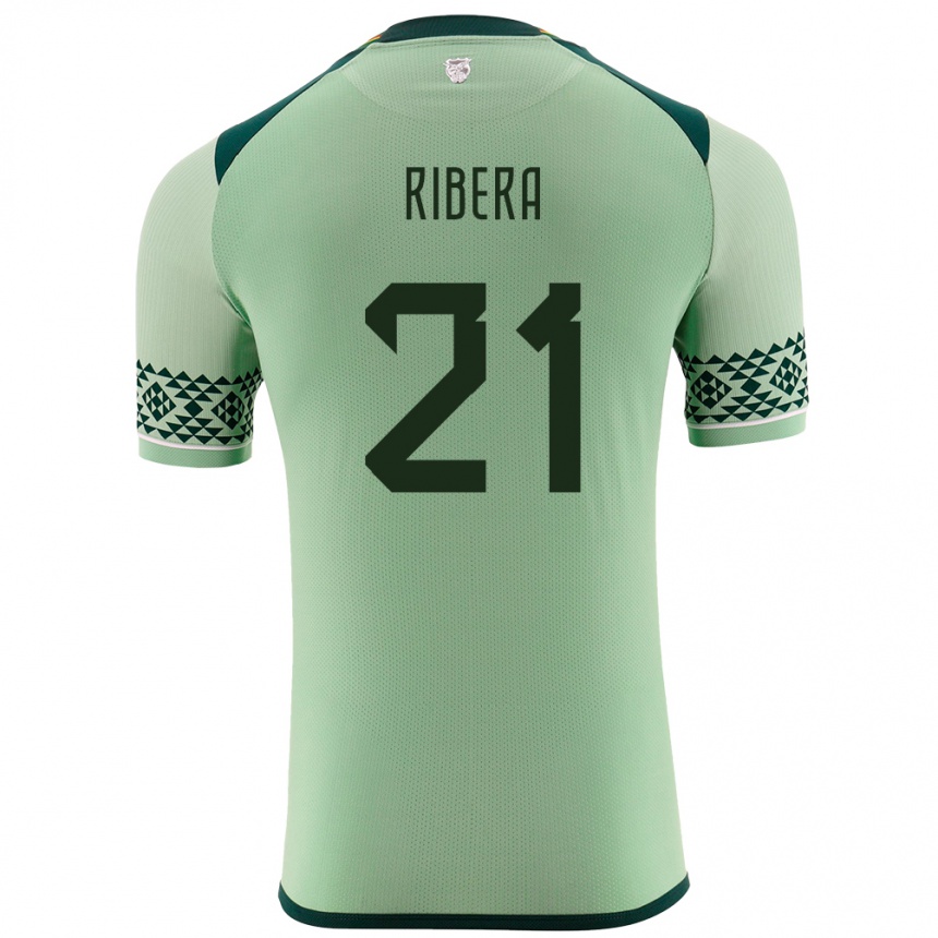 Men Football Bolivia Daniel Ribera #21 Light Green Home Jersey 24-26 T-Shirt