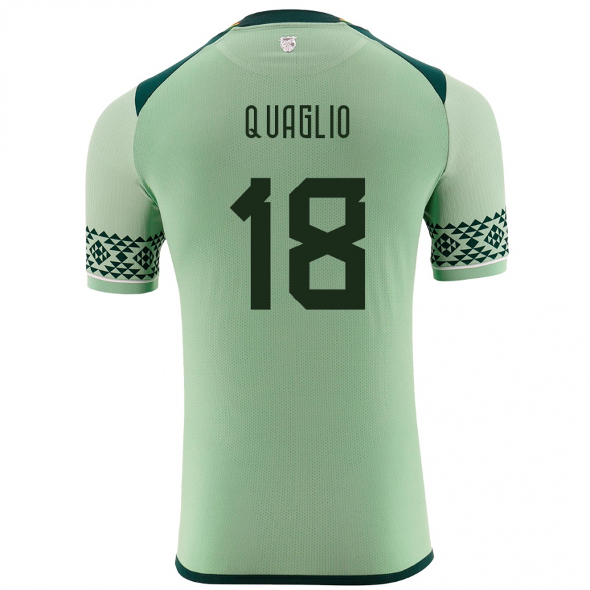 Men Football Bolivia Fabricio Quaglio #18 Light Green Home Jersey 24-26 T-Shirt