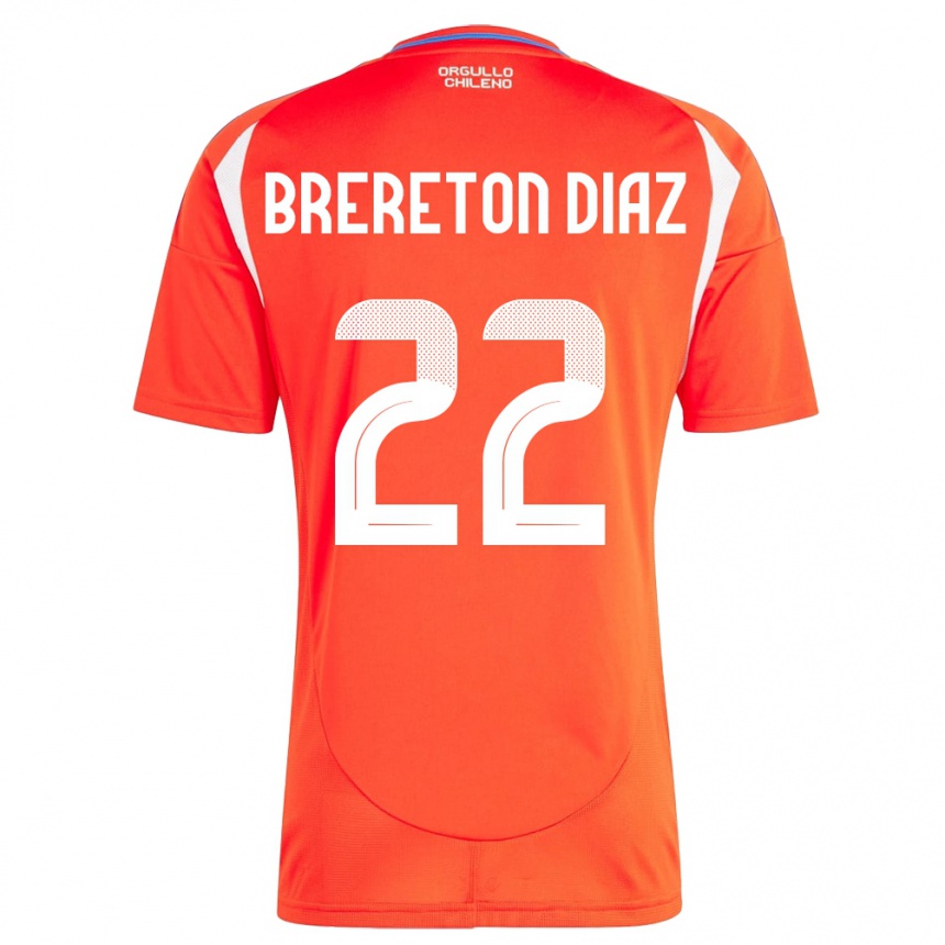 Men Football Chile Ben Brereton Díaz #22 Red Home Jersey 24-26 T-Shirt