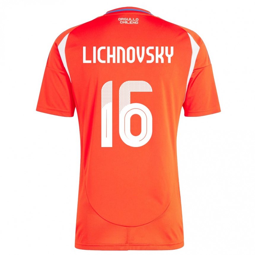 Men Football Chile Igor Lichnovsky #16 Red Home Jersey 24-26 T-Shirt