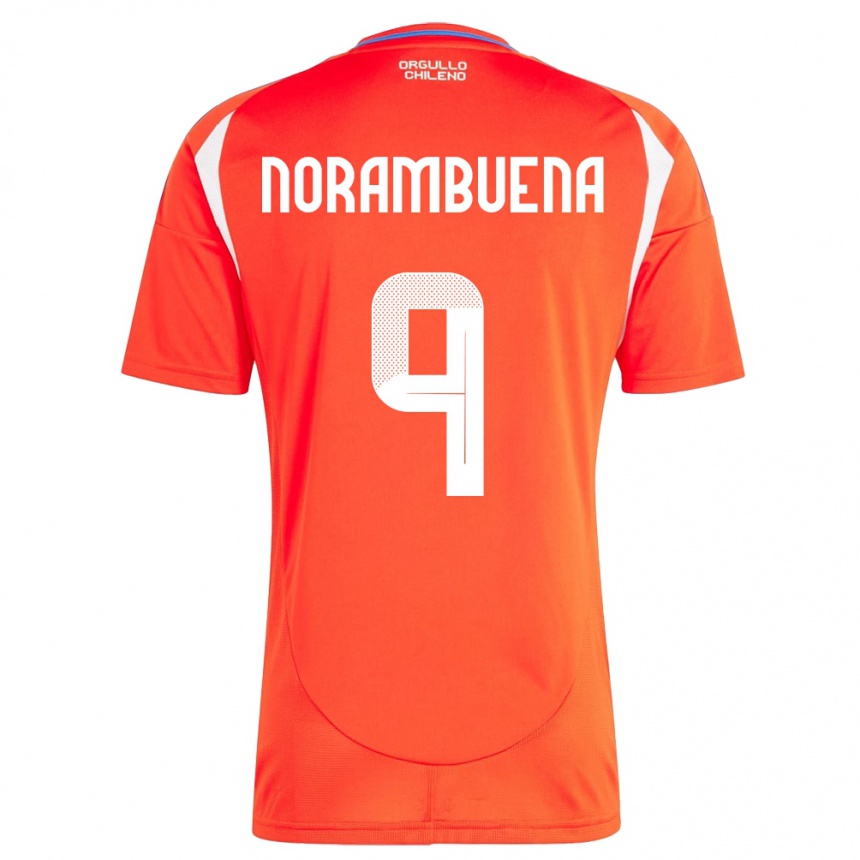 Men Football Chile Gabriel Norambuena #9 Red Home Jersey 24-26 T-Shirt