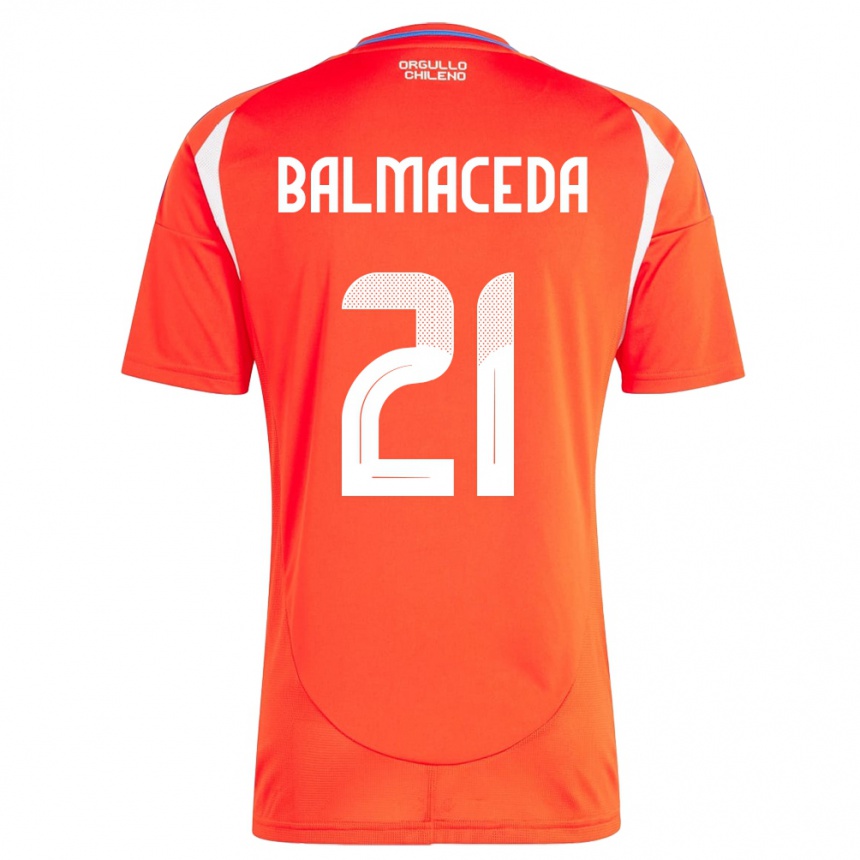 Men Football Chile Rosario Balmaceda #21 Red Home Jersey 24-26 T-Shirt