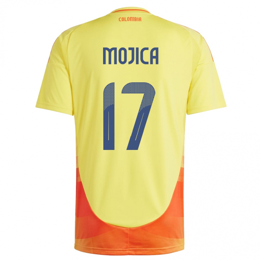 Men Football Colombia Johan Mojica #17 Yellow Home Jersey 24-26 T-Shirt
