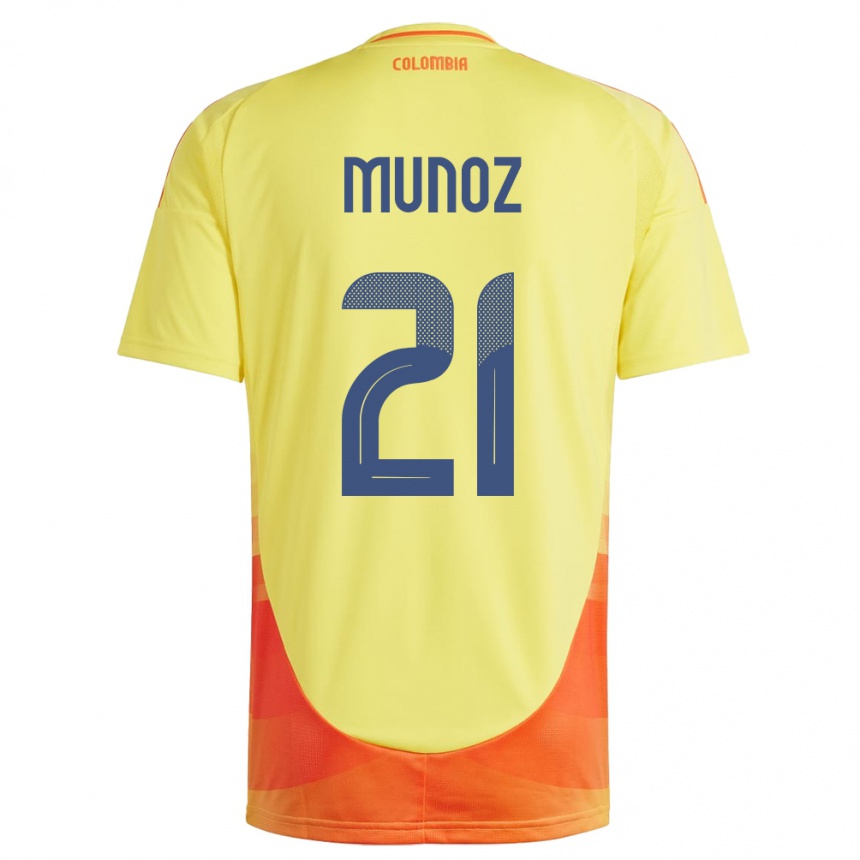Men Football Colombia Daniel Muñoz #21 Yellow Home Jersey 24-26 T-Shirt