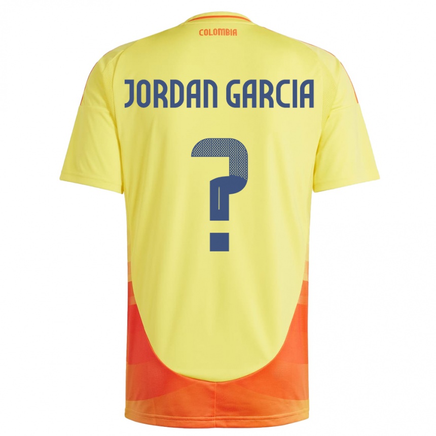 Men Football Colombia Jordan García #0 Yellow Home Jersey 24-26 T-Shirt