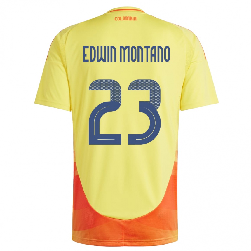 Men Football Colombia John Edwin Montaño #23 Yellow Home Jersey 24-26 T-Shirt