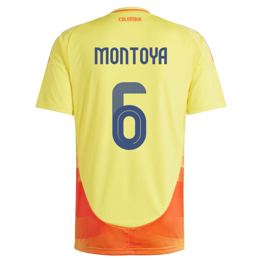 Men Football Colombia Daniela Montoya #6 Yellow Home Jersey 24-26 T-Shirt