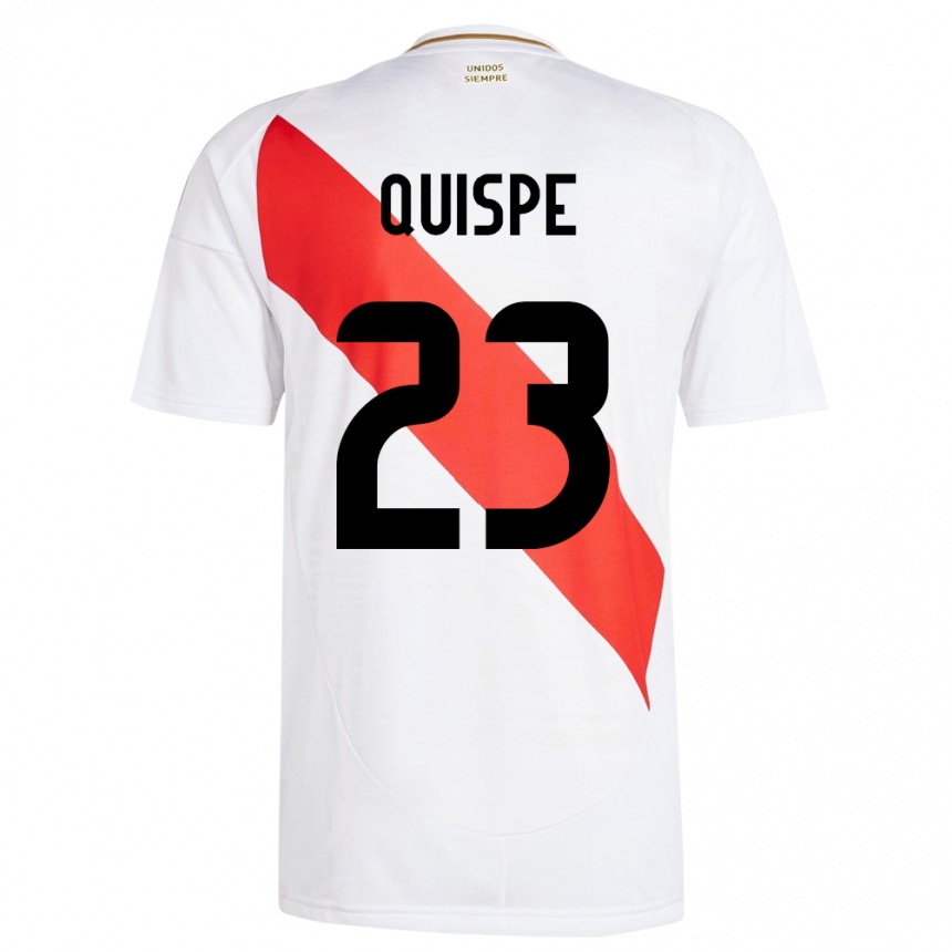 Men Football Peru Piero Quispe #23 White Home Jersey 24-26 T-Shirt